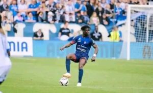 Alidu Seidu in action as Clermont Foot lost 3-1 to Stade de Rennes in the French Ligue 1