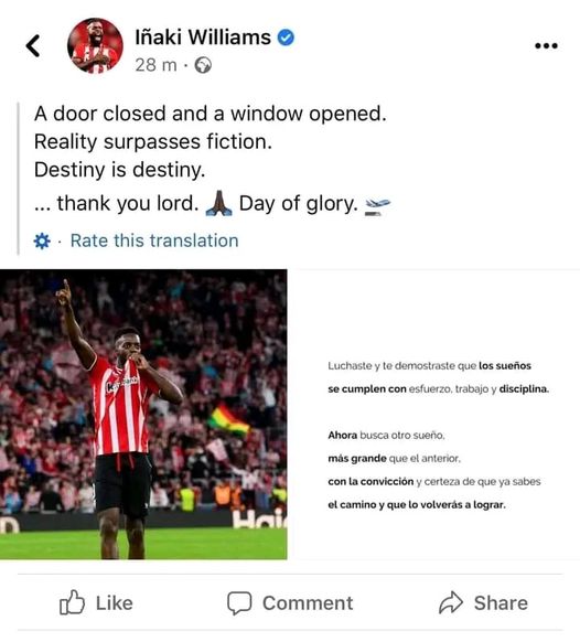 Iñaki Williams posts cryptic statement after AFCON brouhaha